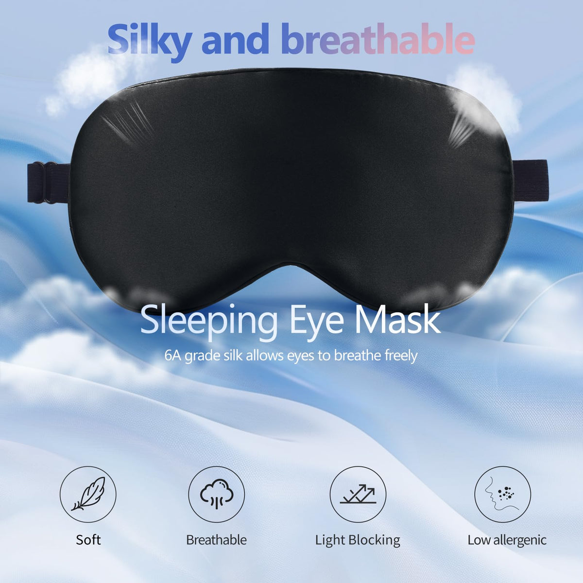 Cooling Gel Sleep Mask with 3D Contoured Blackout Design for Rest and Travel