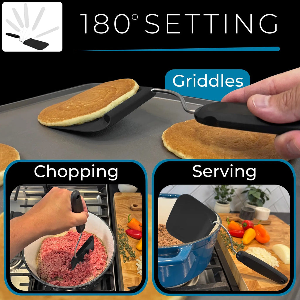 Stainless Steel Spatula with Adjustable Angle Design for Frying and Flipping
