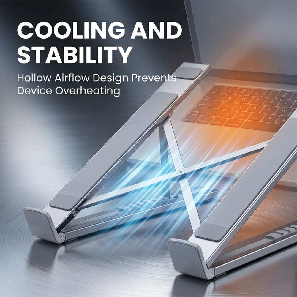 8 in 1 USB C Docking Station Stand Aluminum Laptop Hub with PD Charging USB Ports SD TF for MacBook and Laptop Use