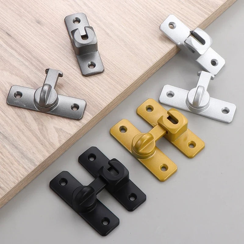 90/180 Degree Flip Barn Door Lock Zinc Alloy Sliding Latch with Spacer for Doors Gates Cabinets and Windows