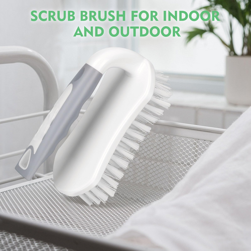 Heavy Duty Scrub Brush Set with Stiff Bristles and Non-Slip Grip for Bathroom, Kitchen, Carpet and Shower Cleaning