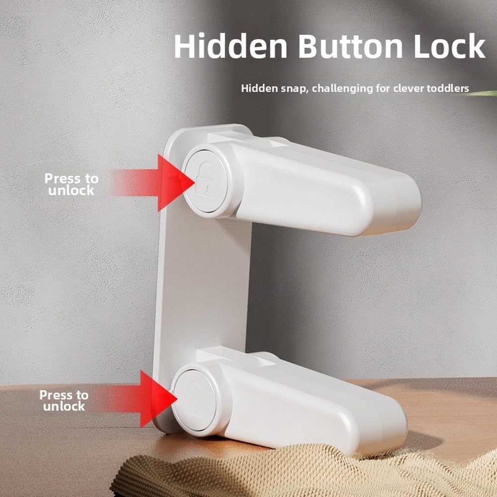 Child Safe Lever Lock with One-Hand Adult Access, Durable ABS Material, and Child-Resistant Design for Interior Doors