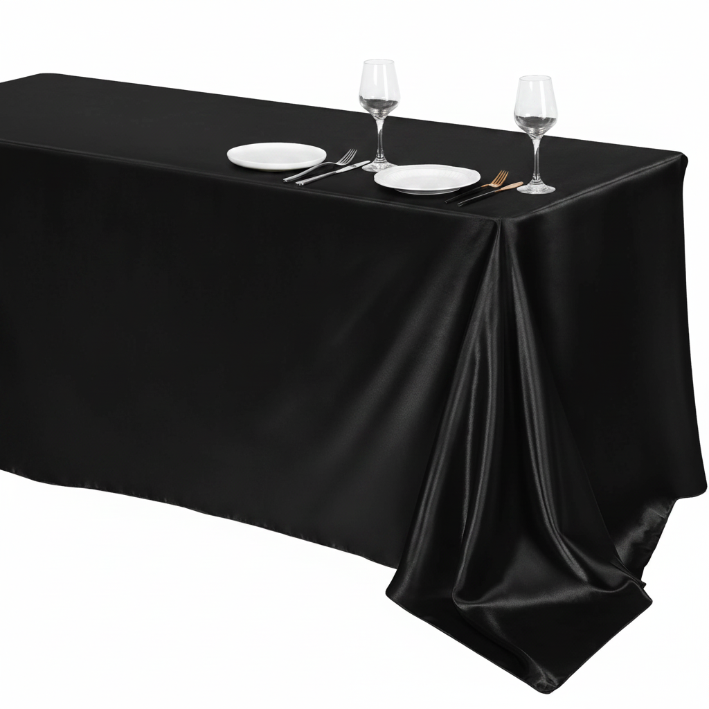 Rectangle Satin Tablecloth Smooth Solid Color Table Cover for Wedding Party Dining Table Decor 57×57" (145×145cm)