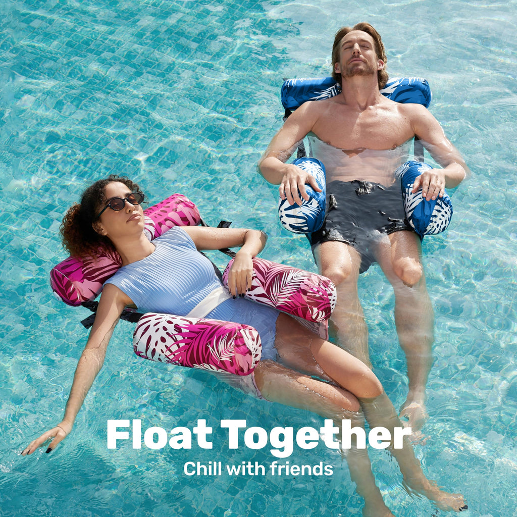 Inflatable Pool Hammock Chair with Foldable Floating Design for Pool and Beach Relaxation