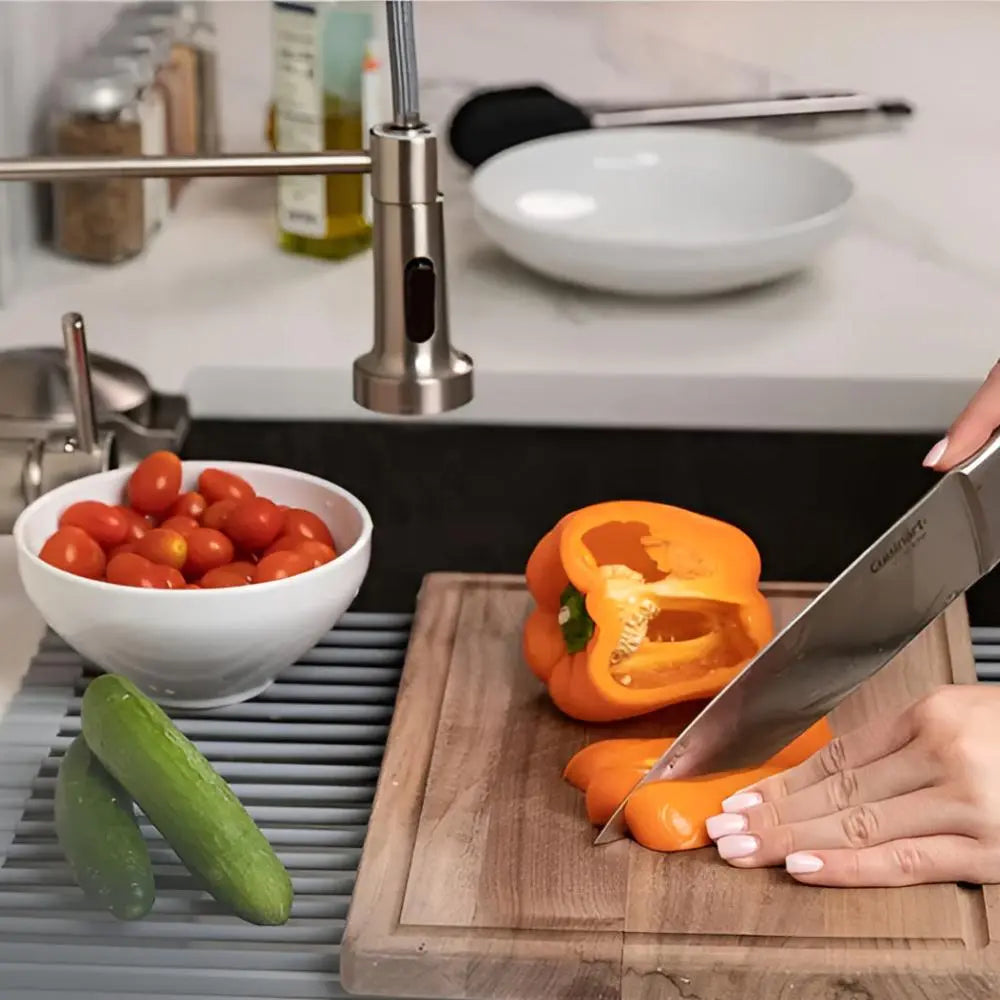 Over The Sink Roll Up Dish Drying Rack Stainless Steel Foldable Drainer 18x9 Inch