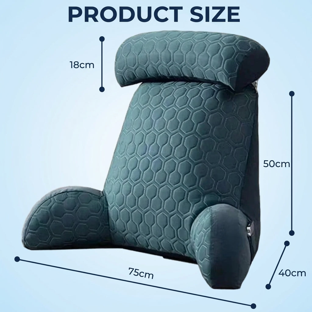 Silk Reading Lounge Cushion with Side Pockets and Washable Cover