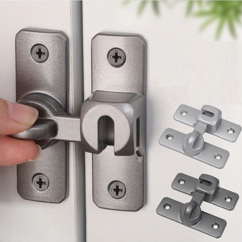 90/180 Degree Flip Barn Door Lock Zinc Alloy Sliding Latch with Spacer for Doors Gates Cabinets and Windows