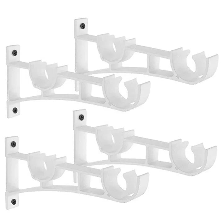 Double Curtain Bracket with Heavy Duty Metal Design for Wall Mounted Curtain Rods