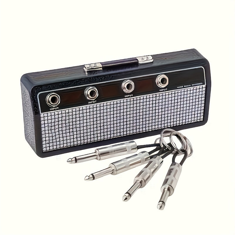 Creative Retro Wall-Mounted Guitar Key Holder Made of Zinc Alloy for Organizing Keys and Music-Themed Home Decor