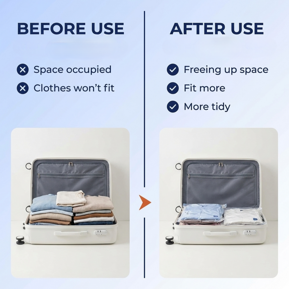 Roll Up Compression Bags with No-Pump Design for Clothes, Blankets, and Travel Storage