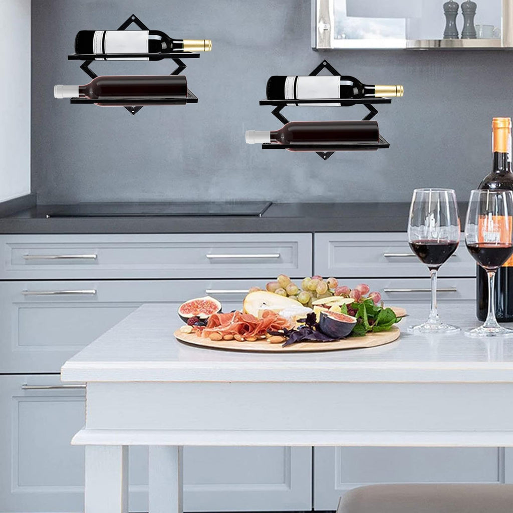 Upside Down Wine Rack with Foldable Iron Wall Mount Design for Bottles Goblets and Bar Storage