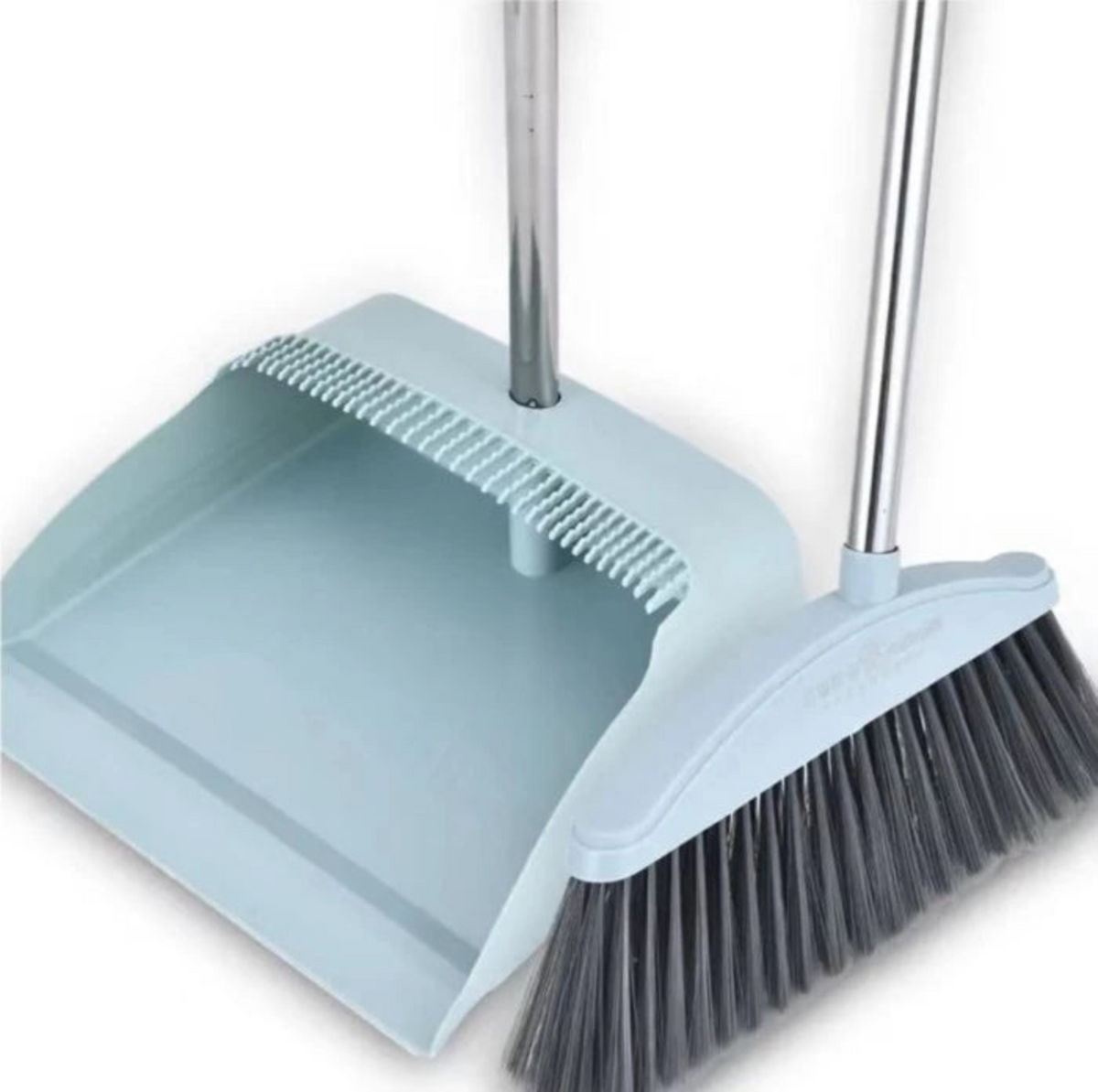 Long Handle Broom and Dustpan Set with Heavy-Duty Bristles for Indoor and Outdoor Cleaning