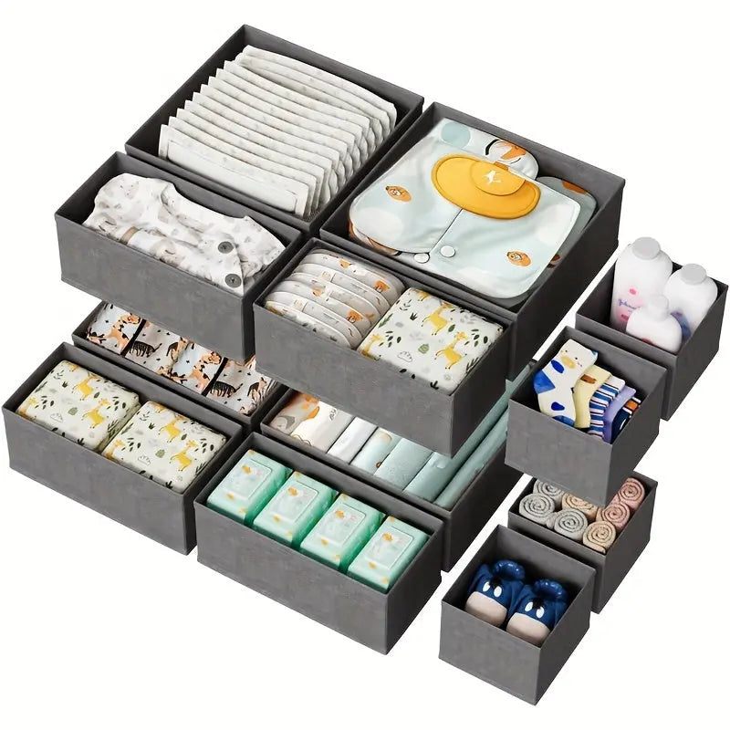 Foldable Drawer Organizer Set for Clothes Socks Underwear Storage