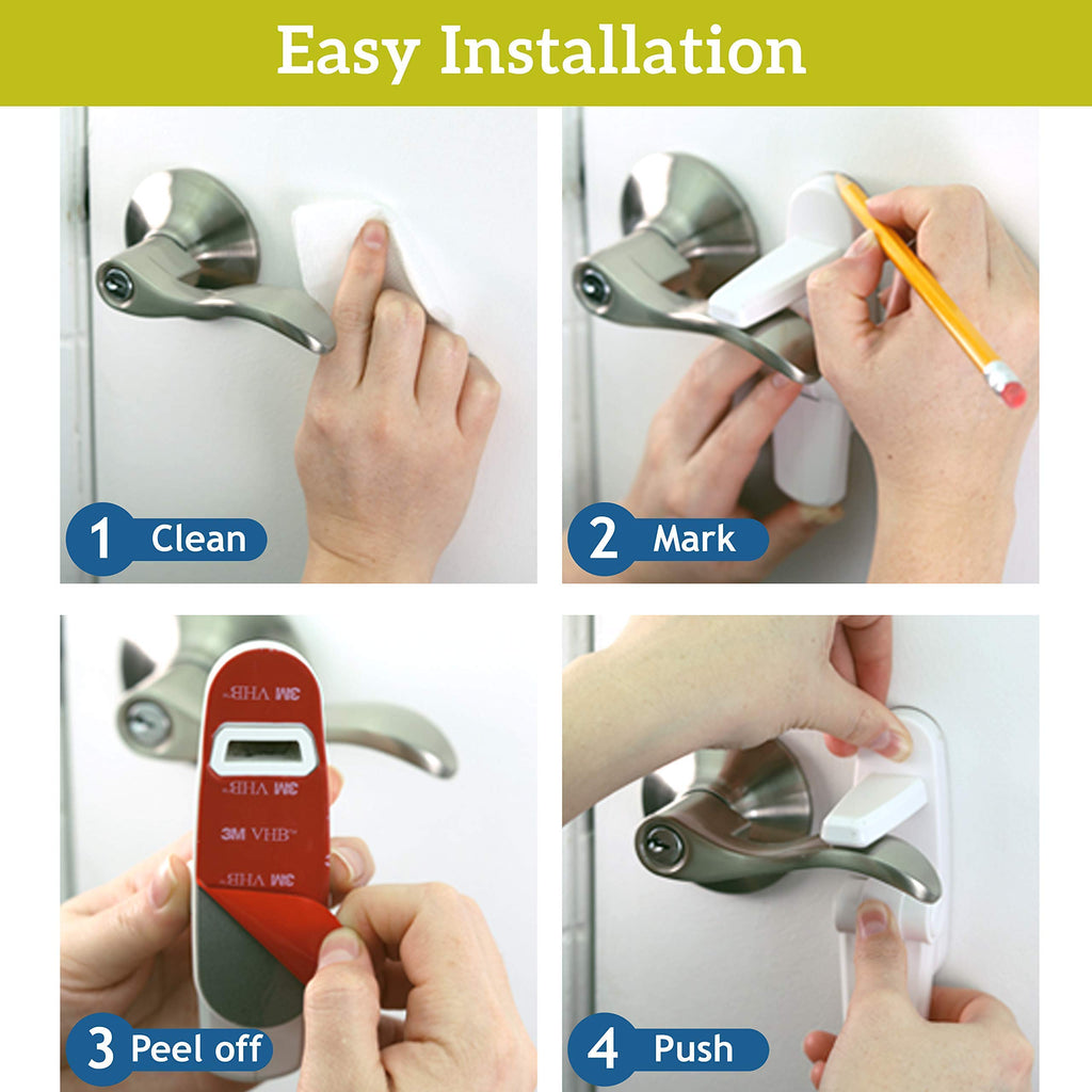 Child Safe Lever Lock with One-Hand Adult Access, Durable ABS Material, and Child-Resistant Design for Interior Doors