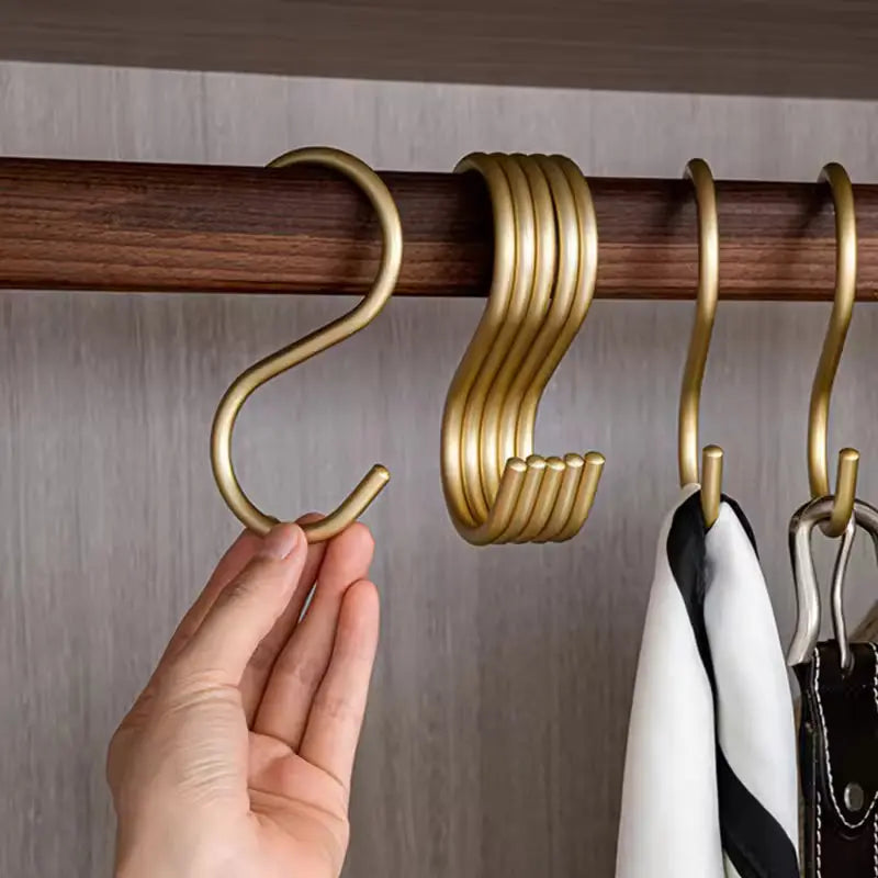 5 Pcs Aluminium S Shaped Hooks with Matte Finish for Multipurpose Home Hanging