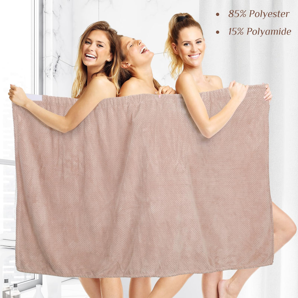 Bath Towel Wrap Set with Quick Dry Microfiber Design for Home Shower and Spa Use