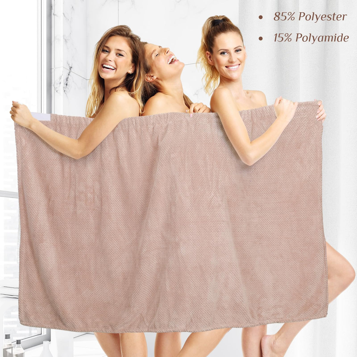 Bath Towel Wrap Set with Quick Dry Microfiber Design for Home Shower and Spa Use