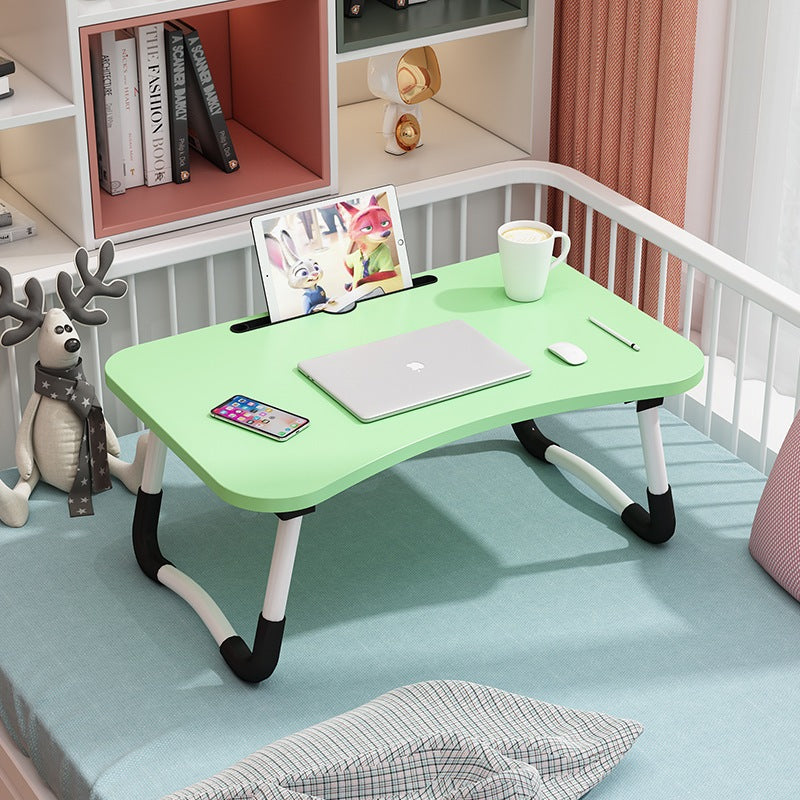 Folding Mini Table with Cup Holder, Bed Tray, and Tablet Stand for Laptop Use, Study, or Bedside Activities