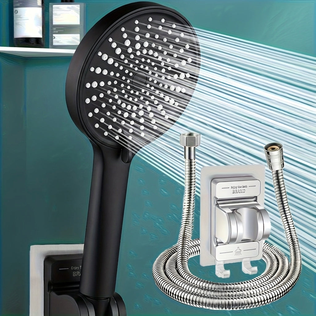 Ceiling Mounted Shower Head with 25cm Rainfall Top Spray Design for Bathroom Shower Setups (Shower head + 1.5-meter black Hose + Base)