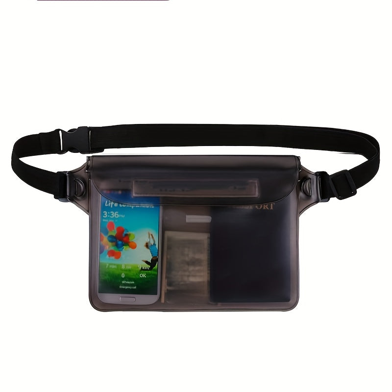 Waterproof Waist Bag with Three Layer Sealed Design for Swimming Beach and Travel Use