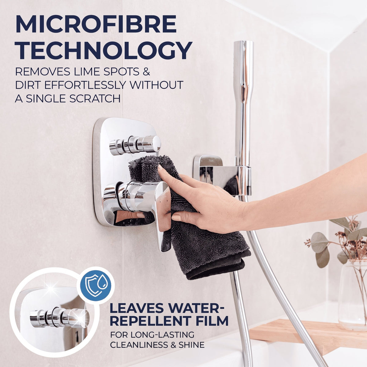 Microfiber Drying Towel with Quick Dry Absorbent Weave for Bath and Home Use