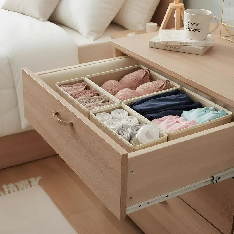 Foldable Drawer Organizer Set for Clothes Socks Underwear Storage