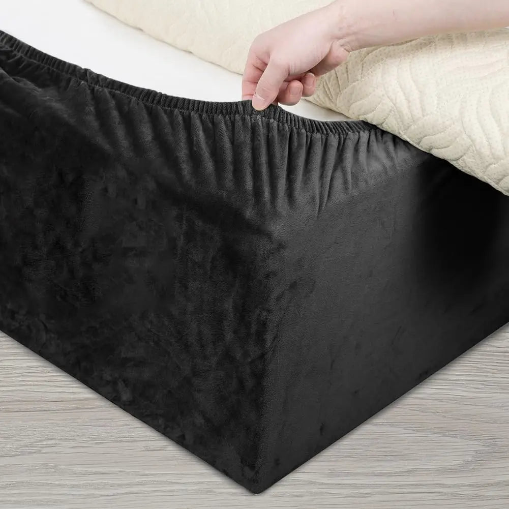 Crushed Velvet Bed Skirt Extra Deep Fully Elasticated Wrap Valance for Divan Frame
