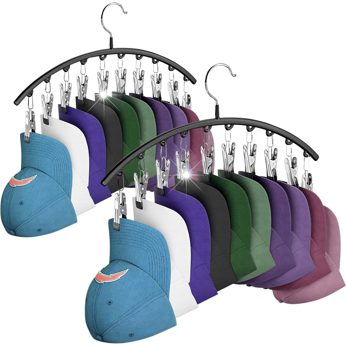 2Pcs Curved Legging Organizer Hanger with Clip Design for Closet and Wardrobe Storage