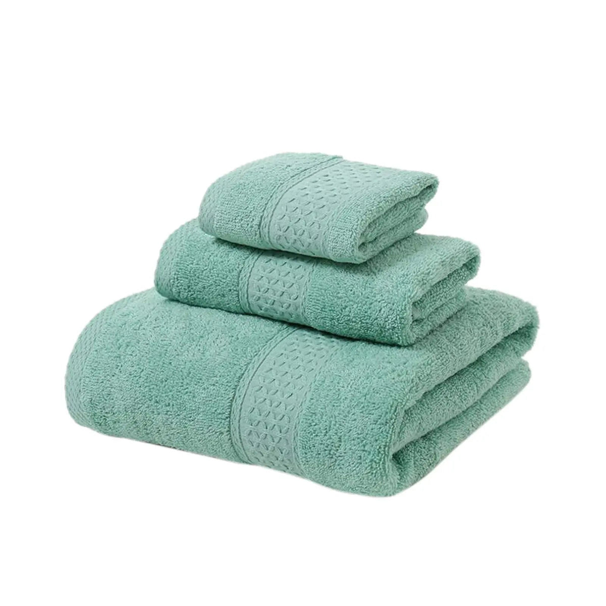 Classic Blue Washcloth Made from Long Staple Cotton with Diamond Dobby Trim