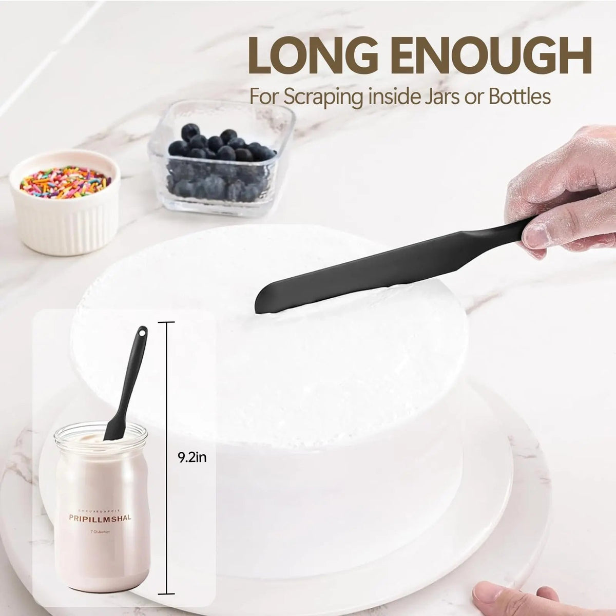 9Pcs Food Grade Silicone Spatula Set Heat Resistant Non Stick Baking Tools for Cooking
