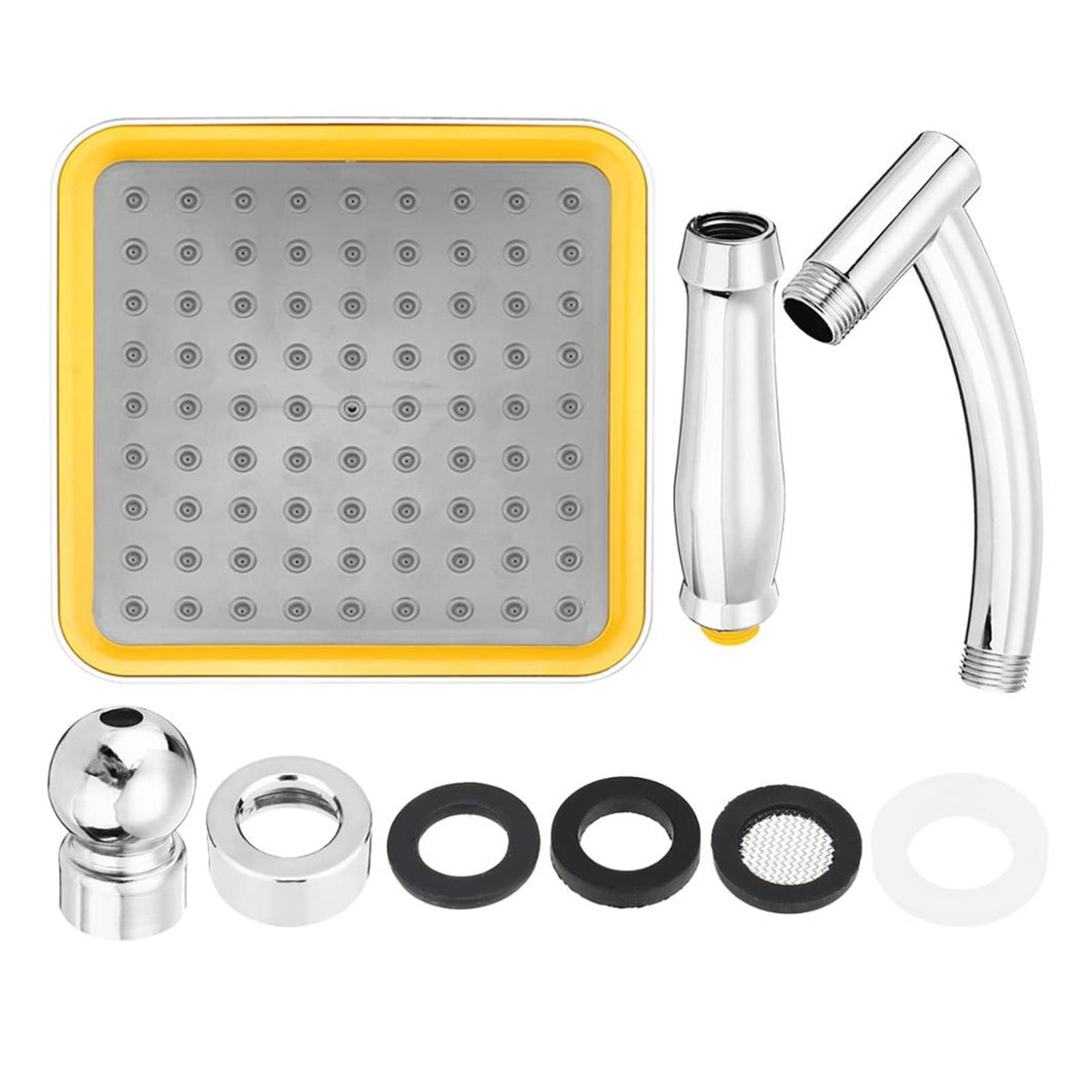 High-Flow Shower Head with 10-Inch Rainfall Spray and Adjustable Extension Arm for Bathroom Replacement