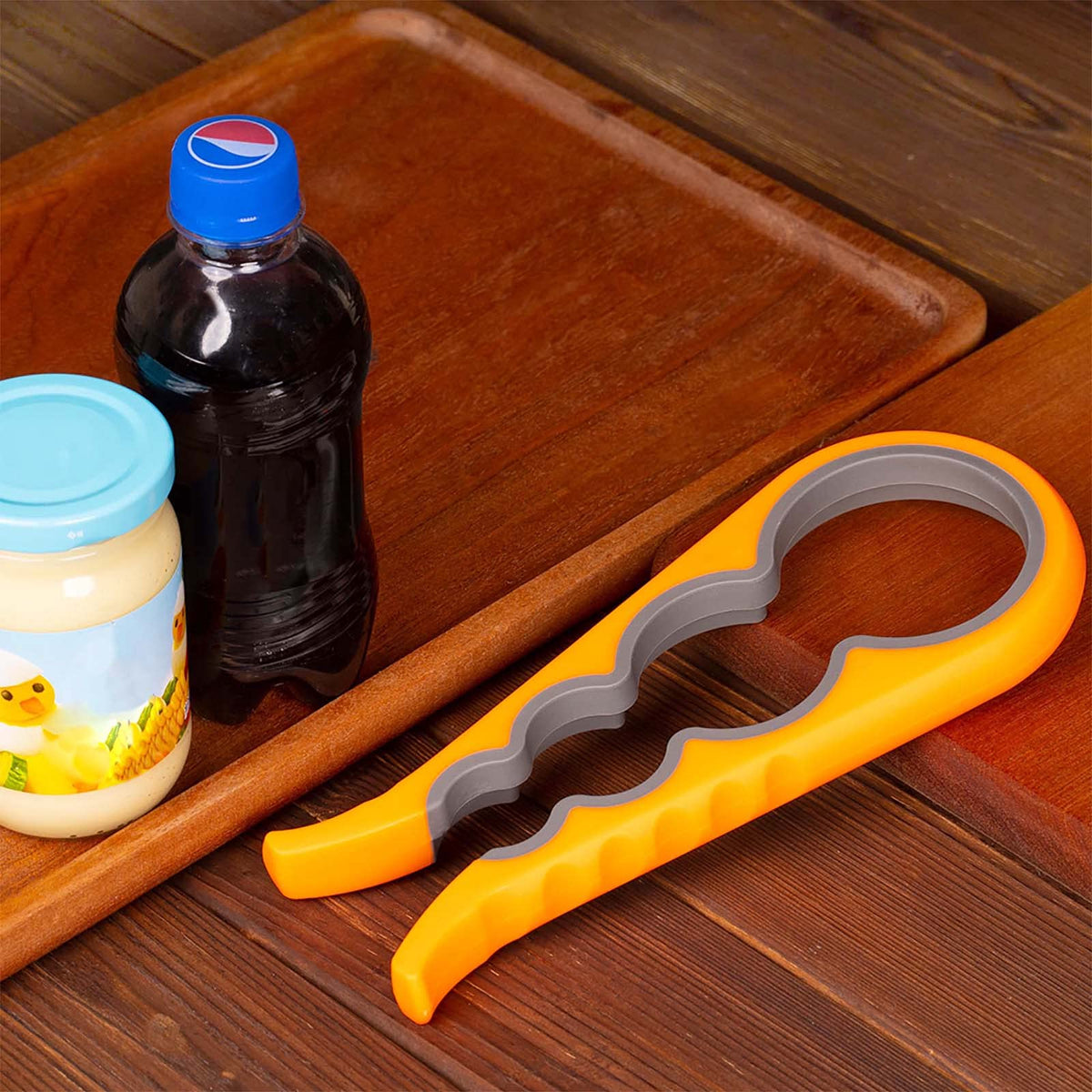 4 in 1 Multi Function Bottle Jar Can Opener with Non Slip Handle for Kitchen