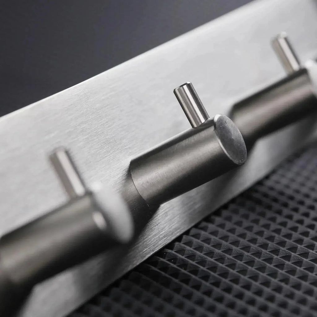 Self Adhesive Stainless Steel Hooks with Brushed Finish for Bathroom Kitchen and Key Storage