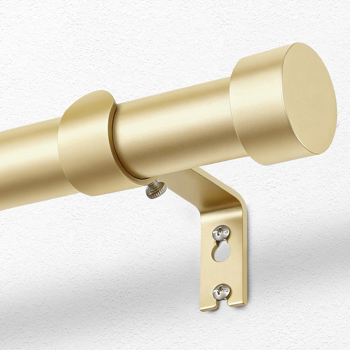 Adjustable Curtain Rod with Smooth Iron Segments and Brackets for Small Windows