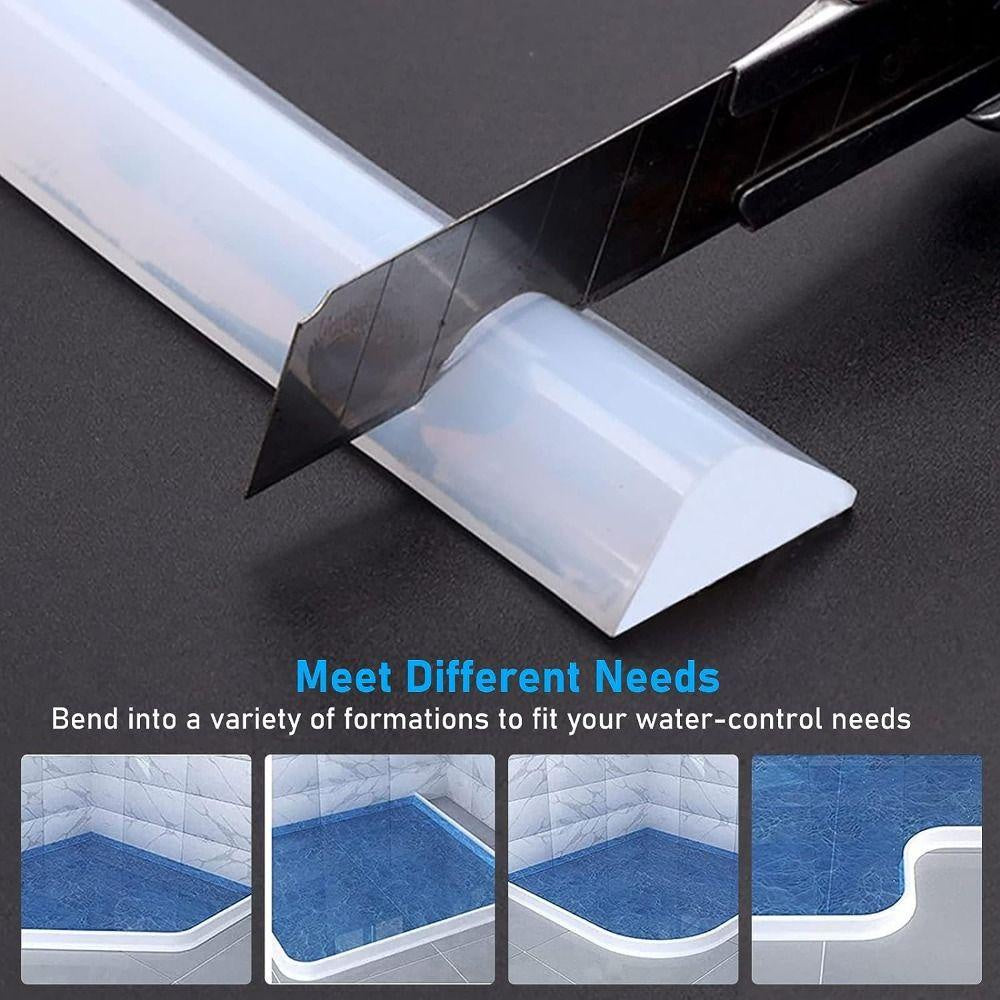 Collapsible Shower Water Barrier with Flexible Leak Proof Threshold Design for Bathroom and Kitchen Floors