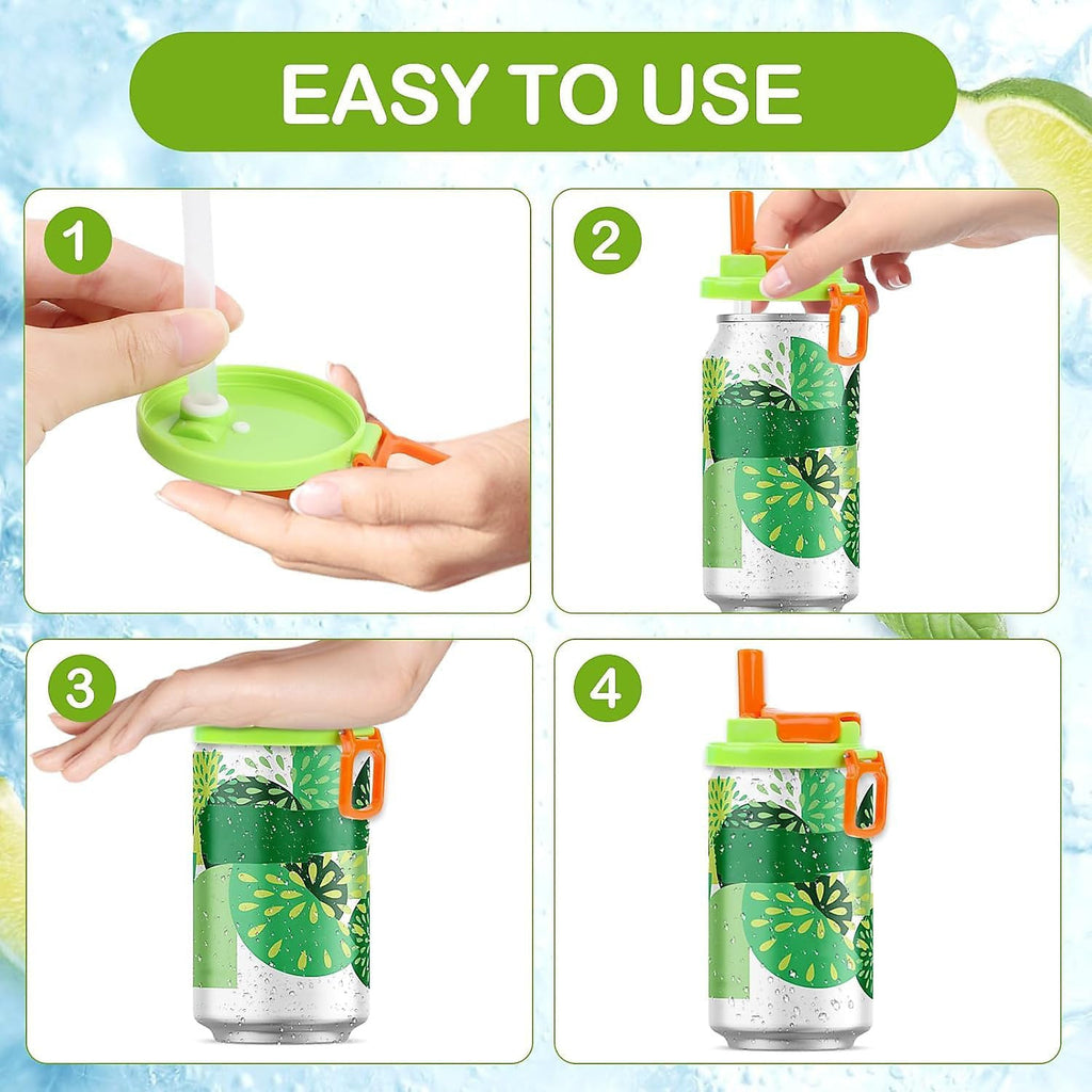 Reusable Can Lid Cover with Straw-Friendly Opening for Soda Juice and Canned Beverages