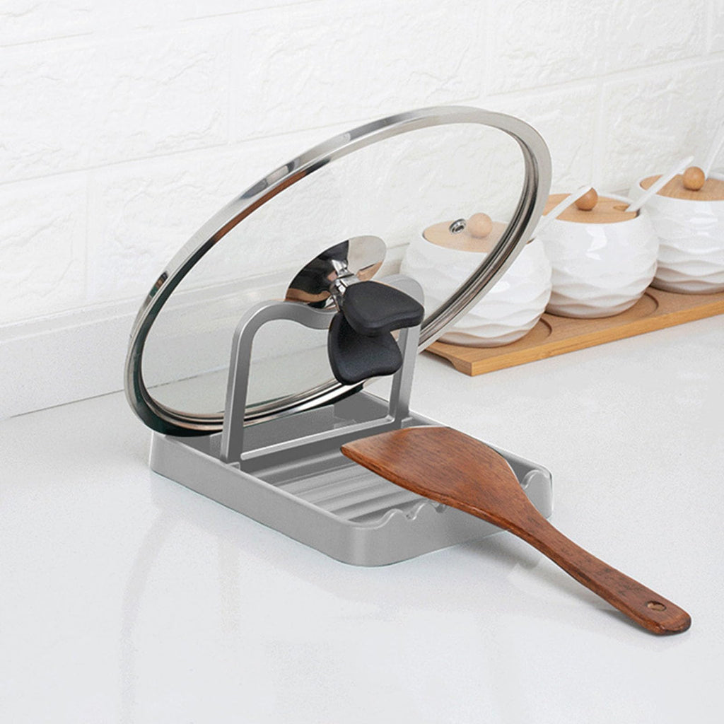 Foldable Pot Lid Holder and Spoon Rest for Kitchen Counter