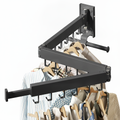Retractable Laundry Hanger with Aluminum Wall Mount Design for Space Saving Clothes Organization