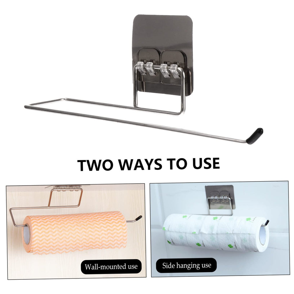 2 Pcs Adhesive Paper Towel Holder with Stainless Steel Design for Kitchen, Bathroom, and Cabinet Storage