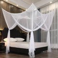 Large Four Door Square Mosquito Net Canopy Breathable Polyester Mesh Tent for Bedroom and Camping