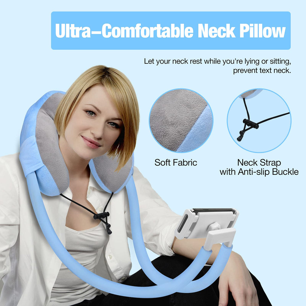 Neck Phone Holder with Flexible Gooseneck and 360° Rotation for Hands Free Viewing on Phones and Tablets