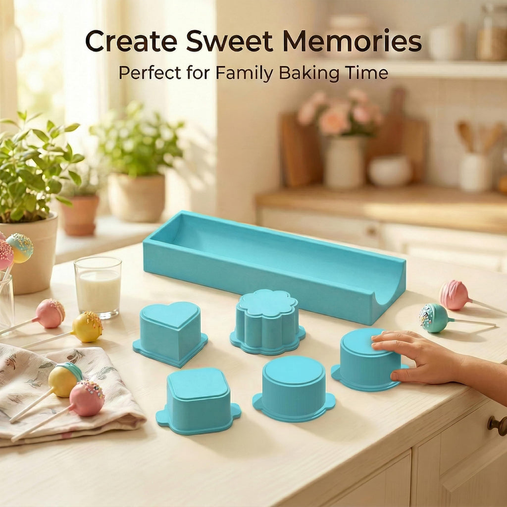Cake Pop Mold Set Plastic Lollipop and Fondant Mould with Multi Shape Design for Baking and Decorating 9Pcs