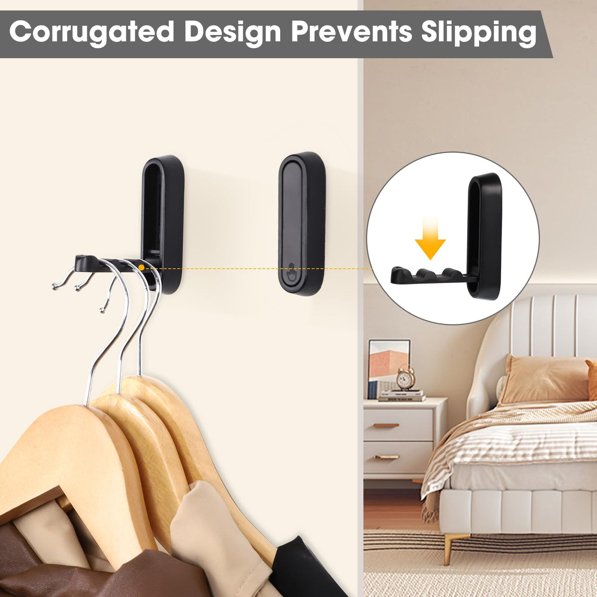 Folding Wall Hooks with Space Saving Foldable Design for RV Bathroom and Home Organization 3×1×1" (7.3×2.4×1.3cm)