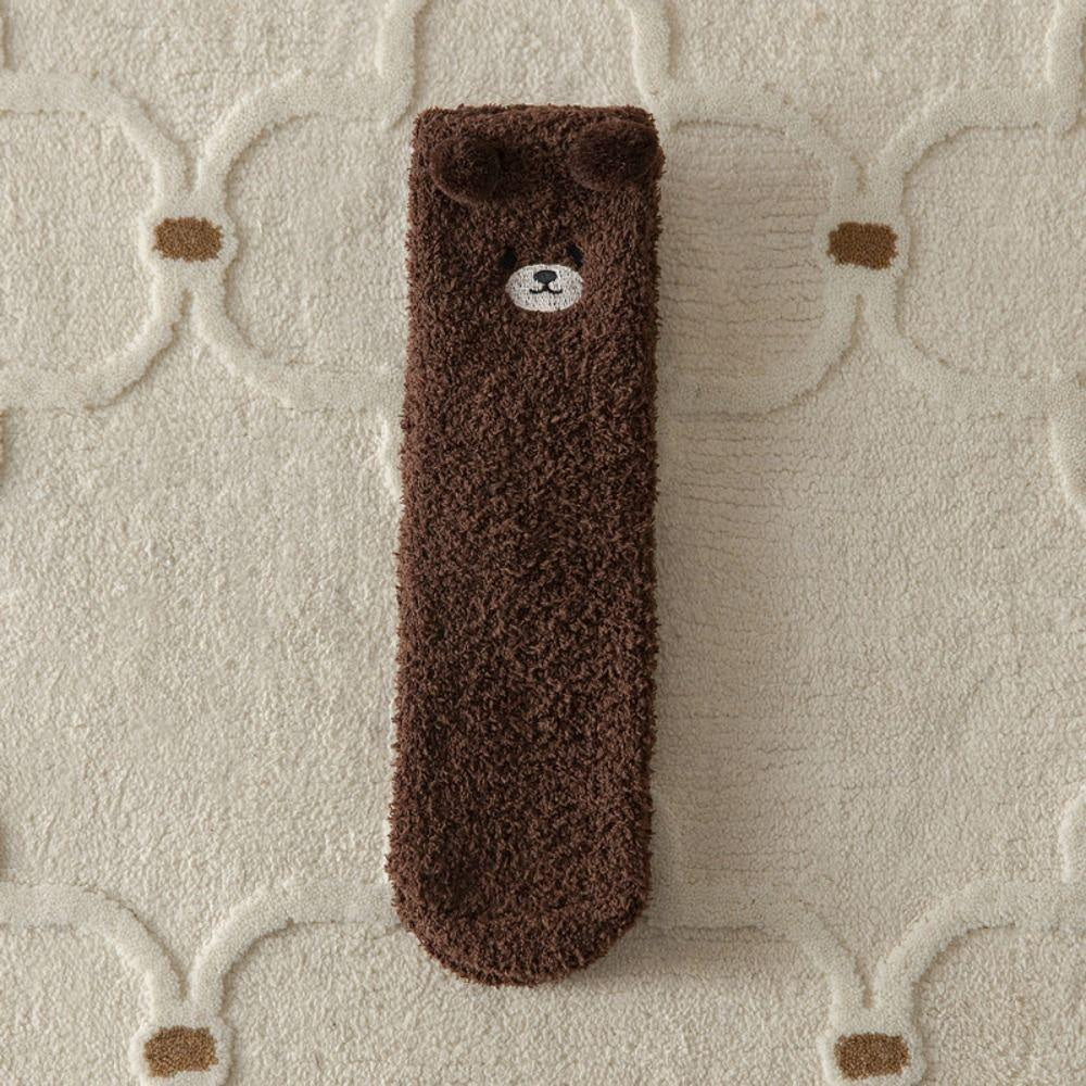 Teddy Bear Fuzzy Socks 2 Pair Set with Plush Knit Fabric and Stretch Fit for Everyday Comfort