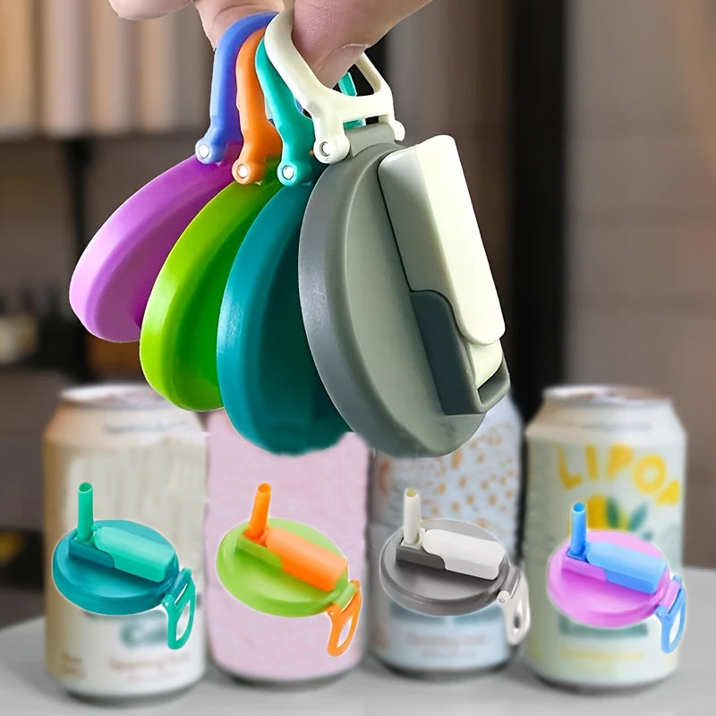 Reusable Can Lid Cover with Straw-Friendly Opening for Soda Juice and Canned Beverages