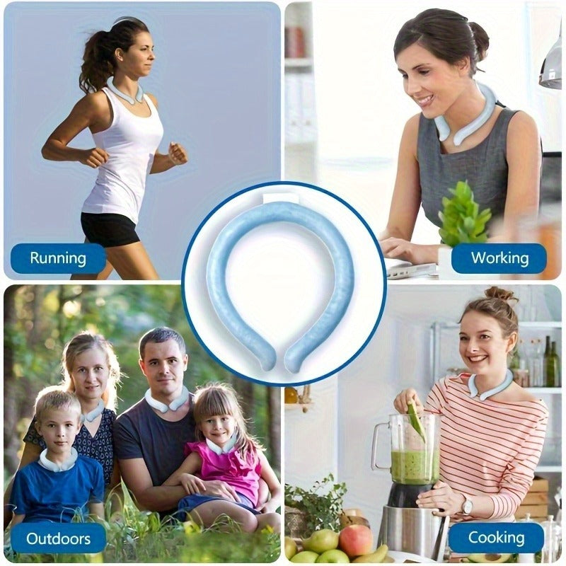 2 Pcs Portable Cooling Neck Ring with Wearable Lightweight Design for Outdoor Sports and Summer Travel