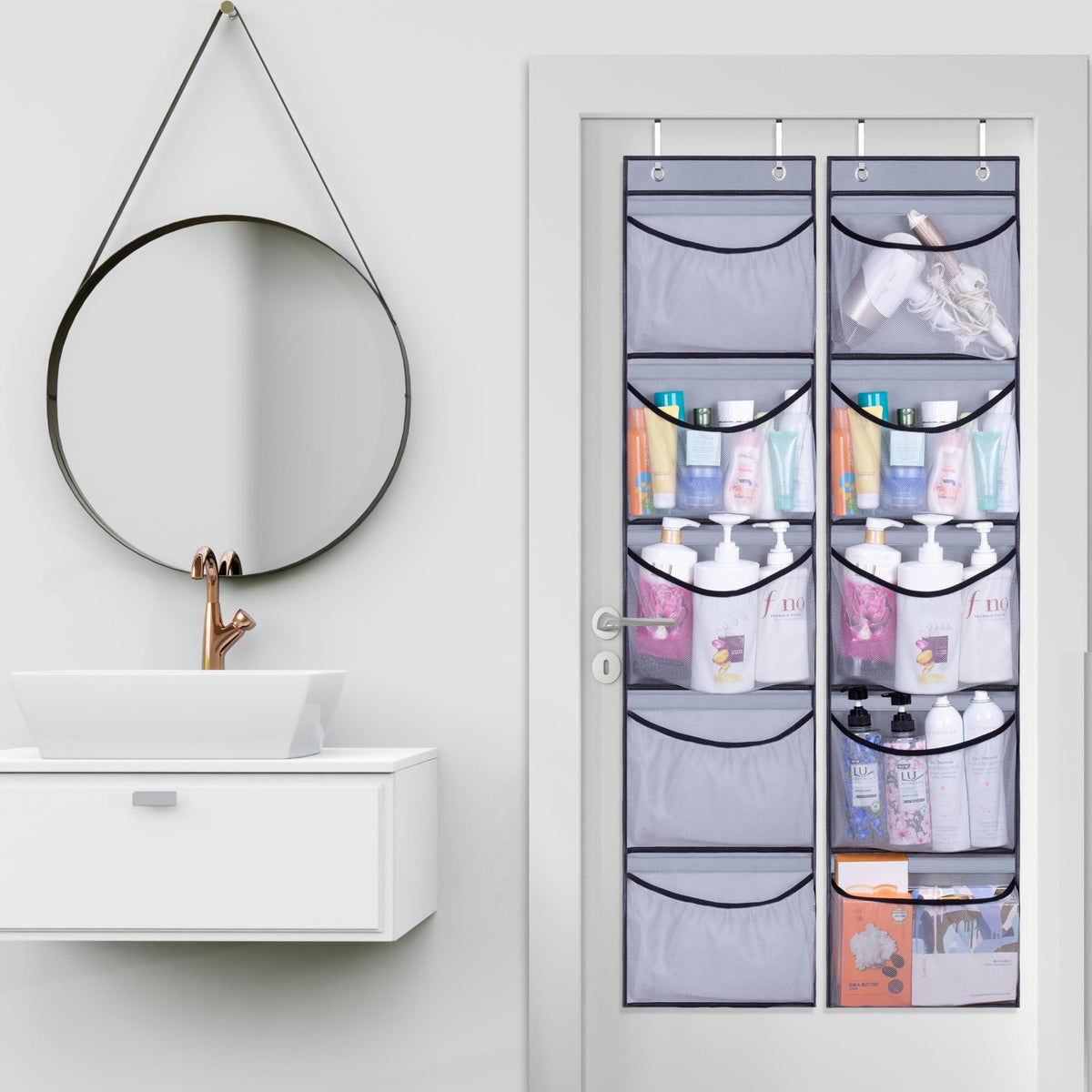 Over Door Hanging Shelf Organizer with 5 Pockets Storage