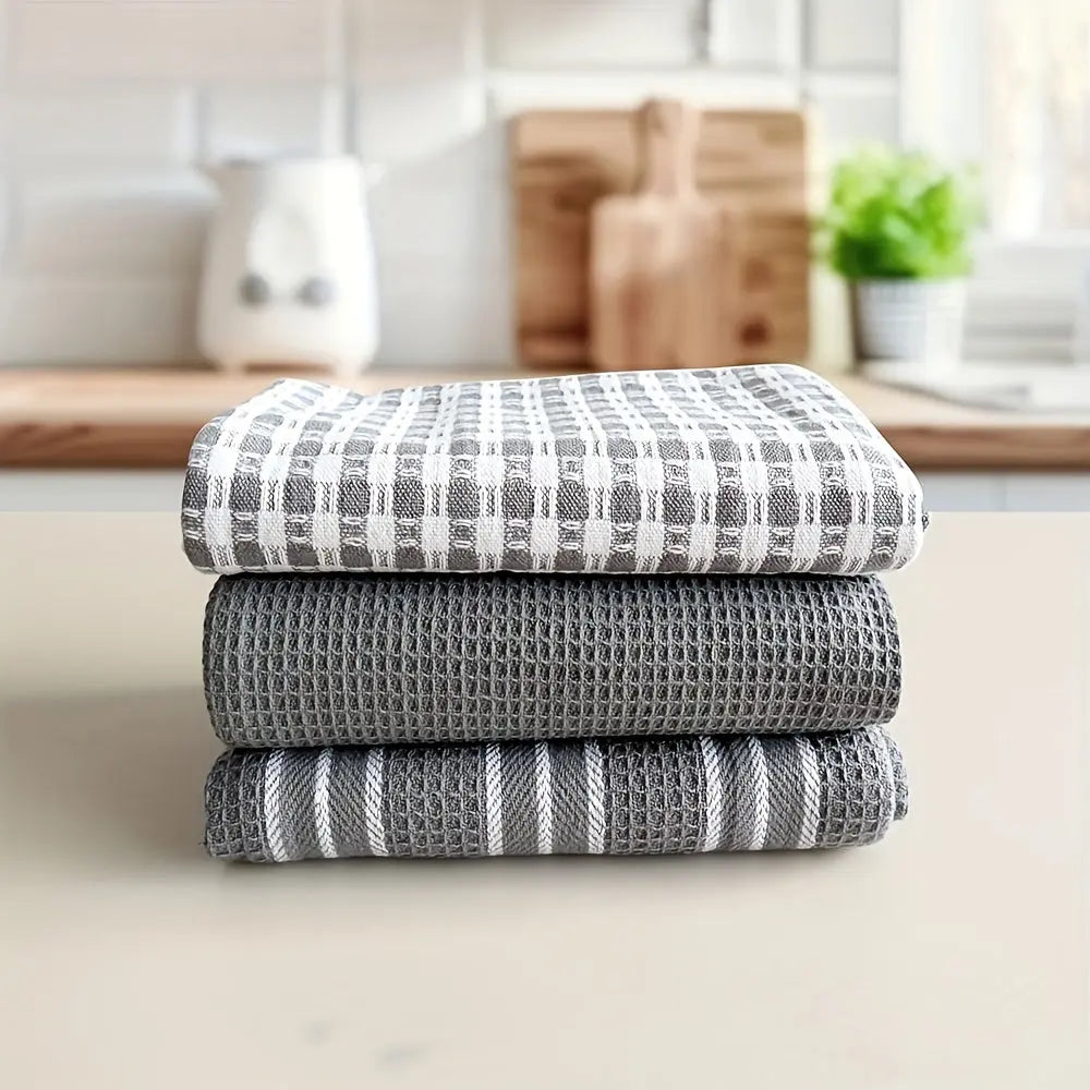 100% Cotton Flat Kitchen Towels 18 x 26 Inch Ultra Absorbent Soft Dish Towels