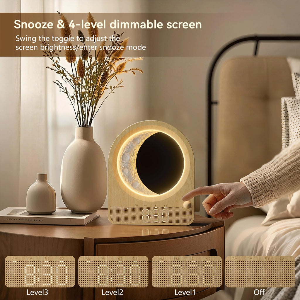 Sunrise Alarm Clock with White Noise Sounds and Dual Alarm Settings for Bedroom Use