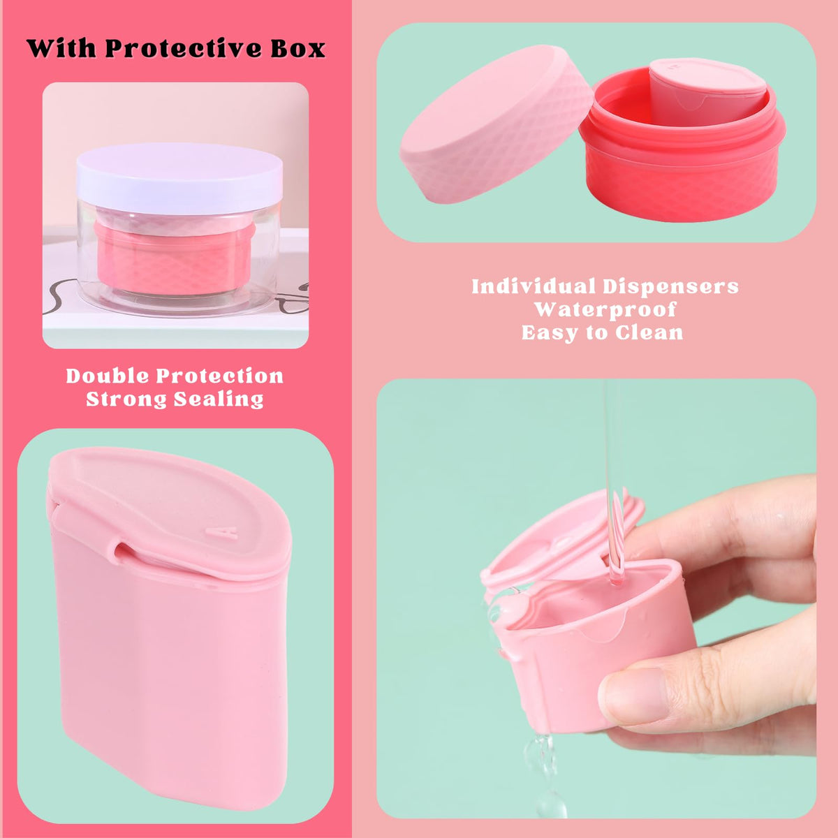 3-in-1 Cosmetic Storage Box with Silicone Travel Containers for Toiletries Jewelry and Small Items